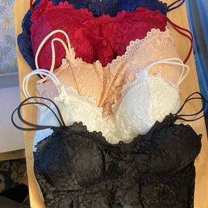 5 piece lace bralettes